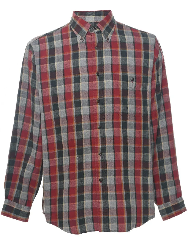 Arrow Checked Shirt - M Stylish Men's Neon