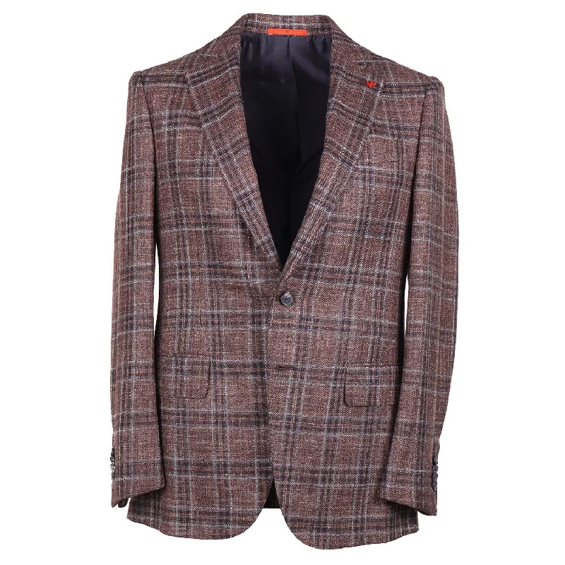 Isaia Woven Wool-Silk-Linen Sport Coat Refined Men's Classic 