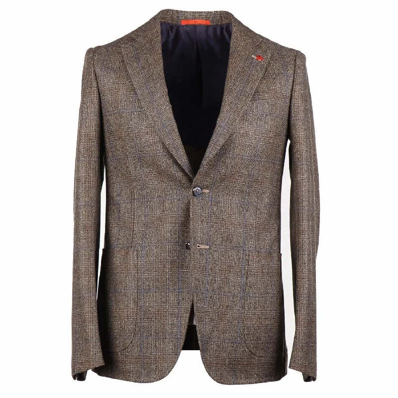 Isaia Slim-Fit Soft Flannel Wool Suit Laid