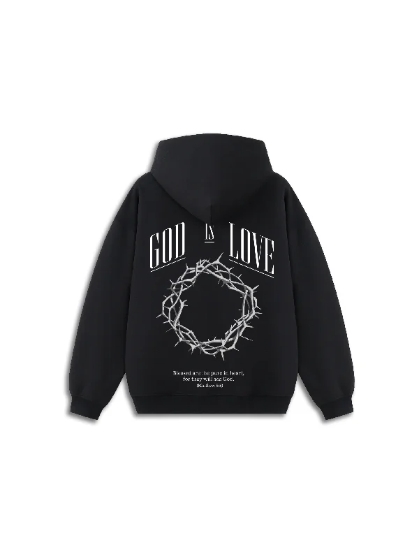 God Is Love Hoodie Unique Men's Upcycled