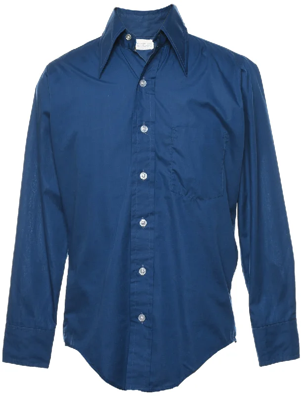 Blue Shirt - L Dapper Men's 1920S