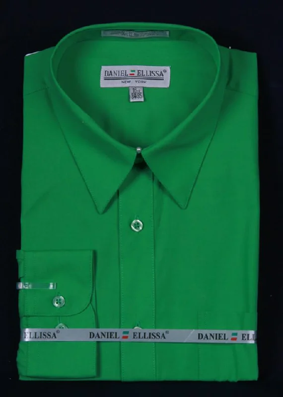 Men's Green Long Sleeve Dress Shirt Confident Men's High