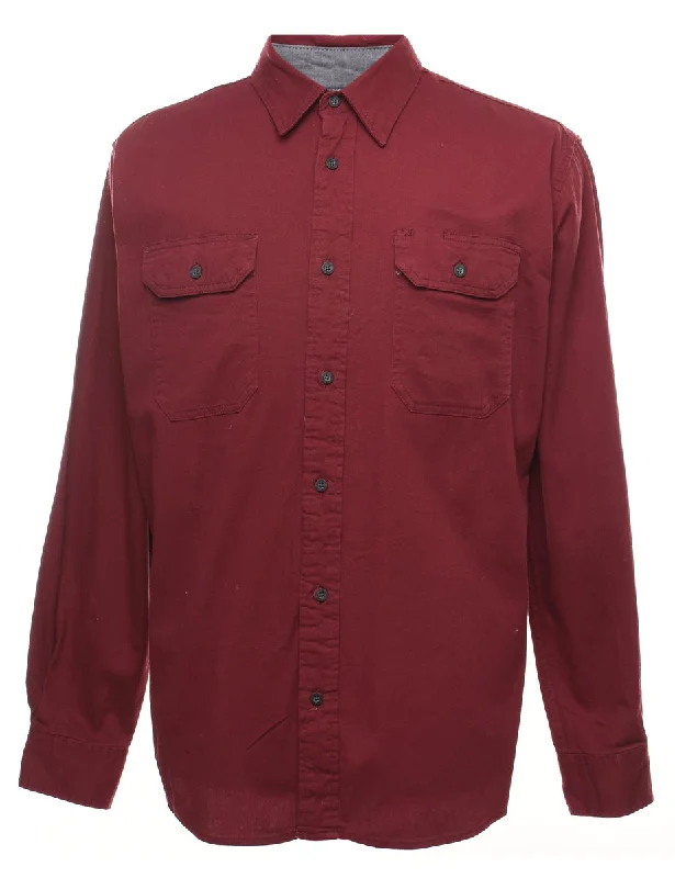 Wrangler Maroon Denim Shirt - M Organic