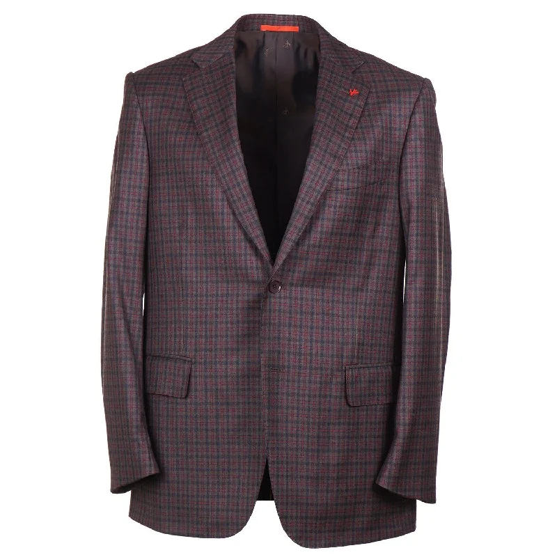 Isaia Super 140s Check Wool Sport Coat Gym