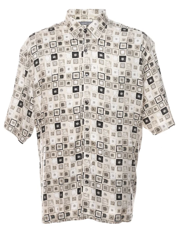 Geometric Pattern 1990s Shirt - XL Earthy Men's Hemp