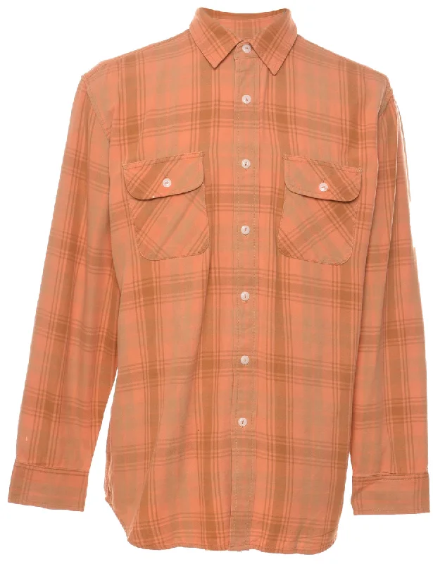 Orange Pendleton Checked Shirt - L Sophisticated Men's 