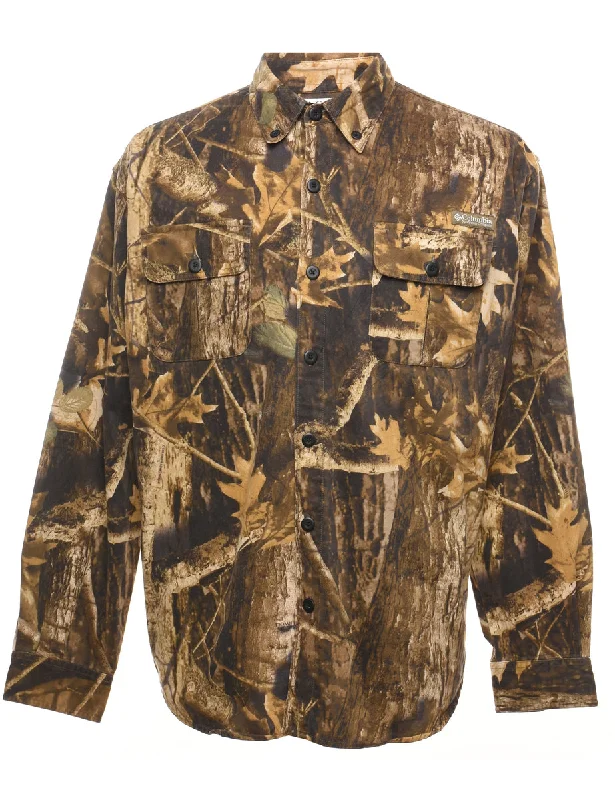 Columbia Camouflage Print Shirt - L Traditional Men's Country