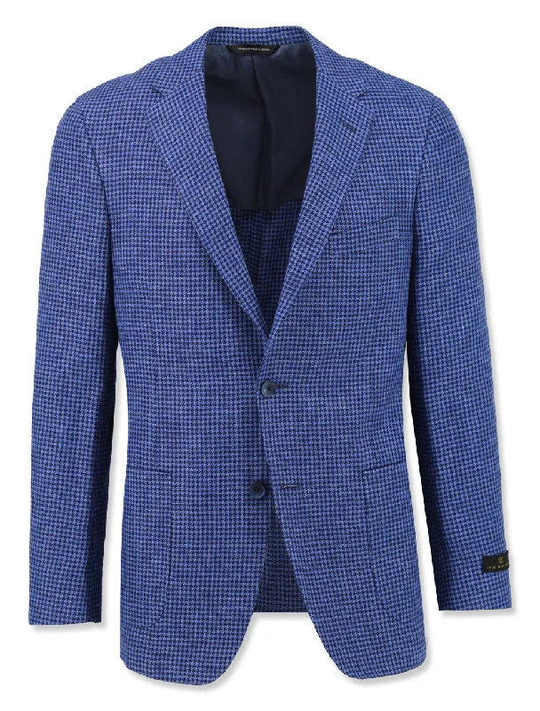 Sky & Navy Houndstooth Sport Coat Rugged Men's Outdoor 