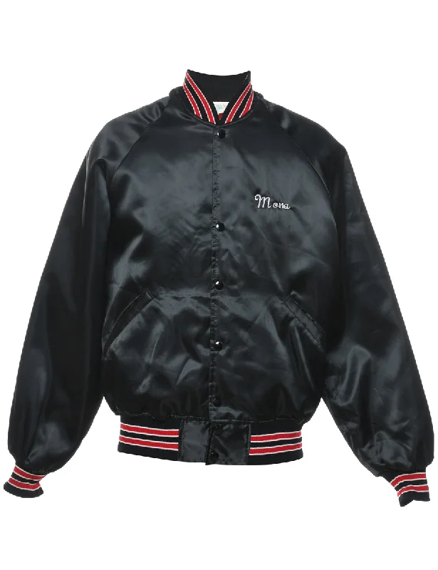 Black & Red Bomber Jacket - M Masculine Men's 