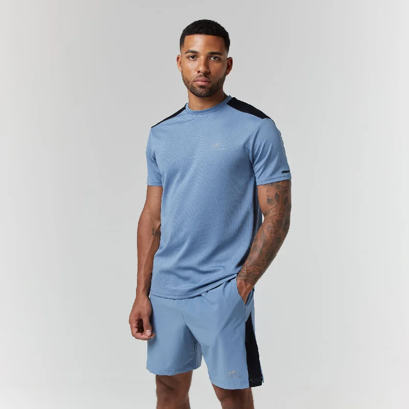 Cut & Sew Training Twinset | Steel Blue/Black Cool Men's Distressed