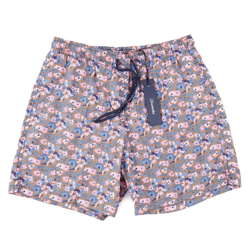 Drumohr Floral Print Swim Trunks Earthy Men's Hemp