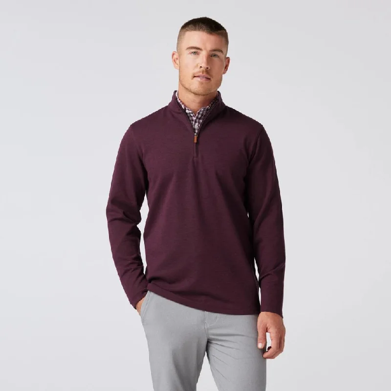 Mizzen+Main KPI Quarter Zip / Wine Heather Casual Men's Short