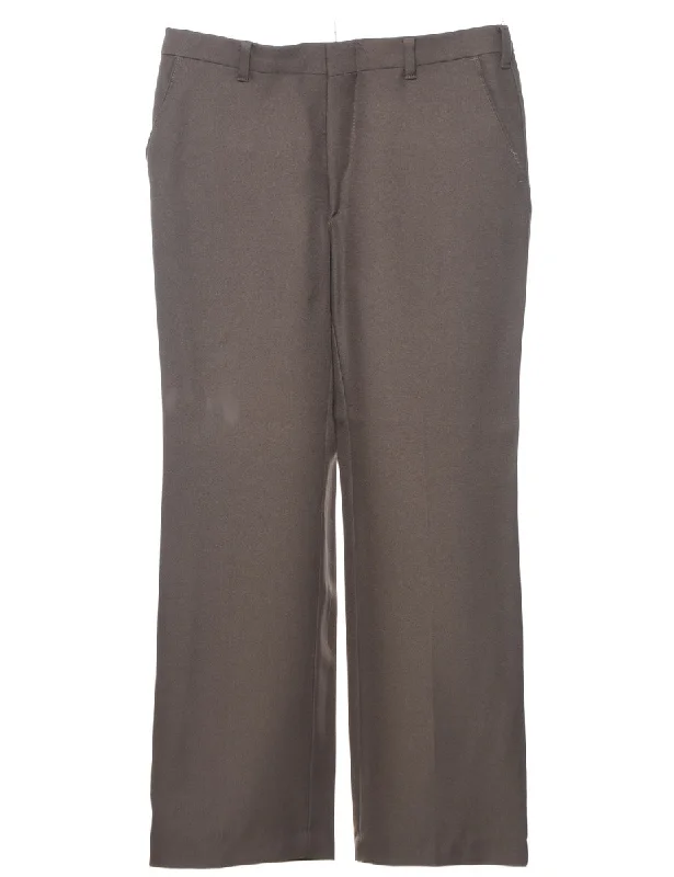 Brown Classic Trousers - W34 L29 Refined Men's Velvet