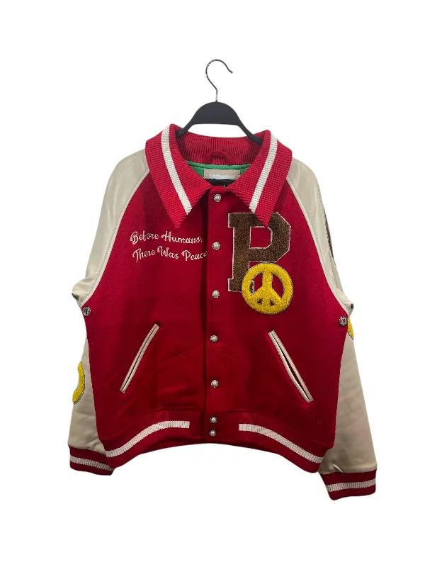 THE PEACEFUL PEOPLE/Jacket/3/Wool/RED/VARSITY JACKET Dapper Men's 1920S