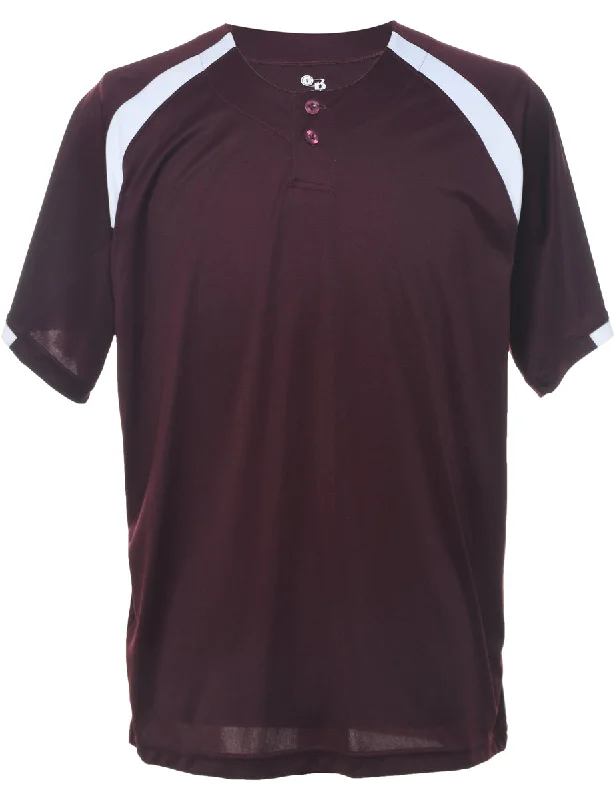 Maroon Plain T-shirt - L Confident Men's High