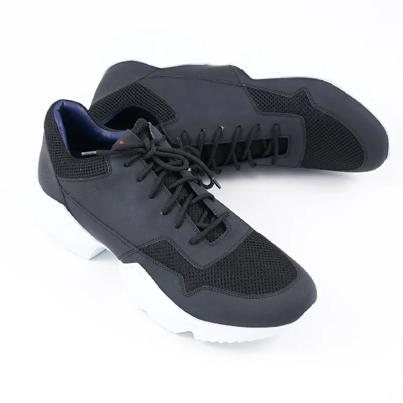 Kiton KNT Leather and Textile Sneakers Laid