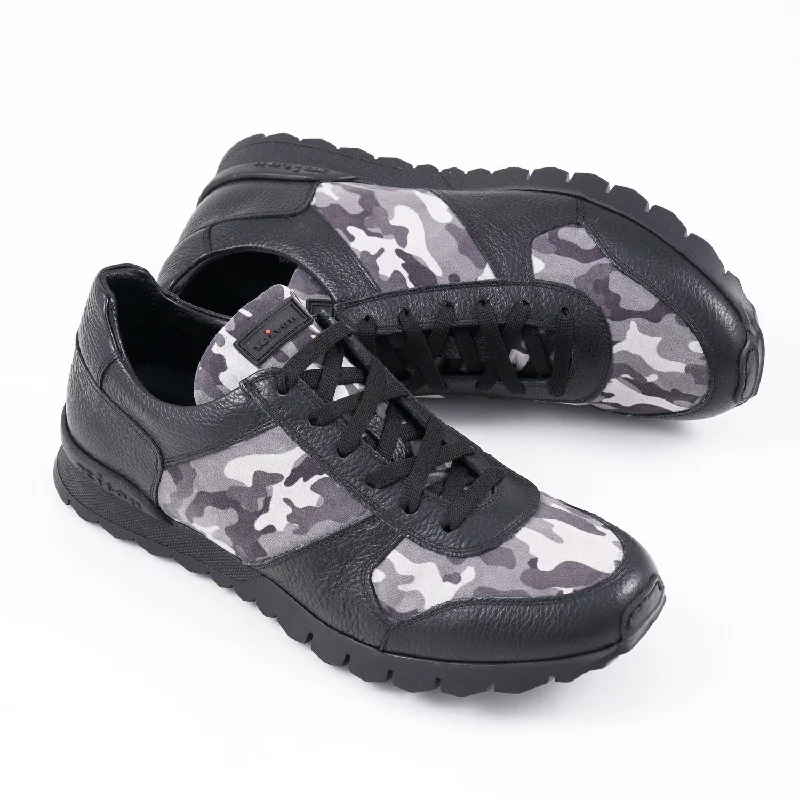 Kiton Camo Print Leather Sneakers Sophisticated Men's French