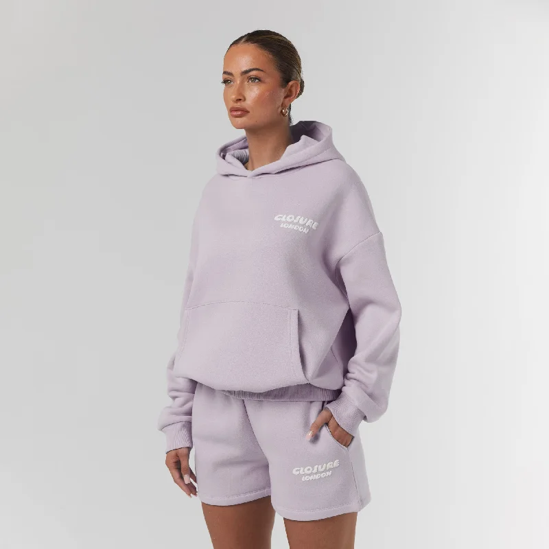 Bubble Logo Print Hood Twinset | Dusty Mauve Stylish Men's Neon