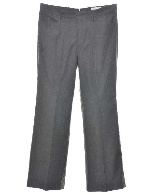 Grey Suit Trousers - W32 L32 Sporty Men's Athleisure 