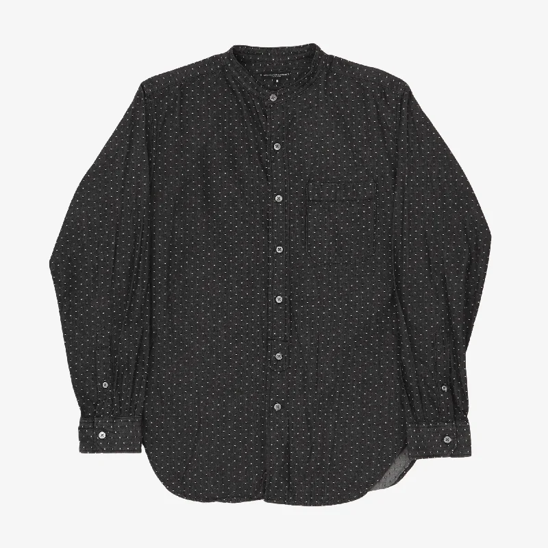 Polka Dot Grandad Shirt Elegant Men's Cashmere