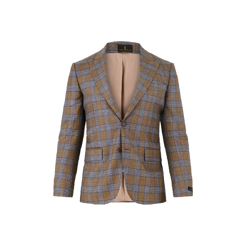 Saddle with Sky Check Sport Coat Refined Men's Hand