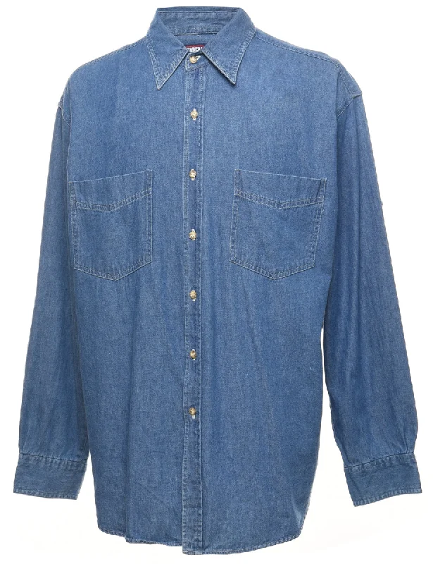 Faded Glory Medium Wash Denim Shirt - XL Earthy Men's Hemp