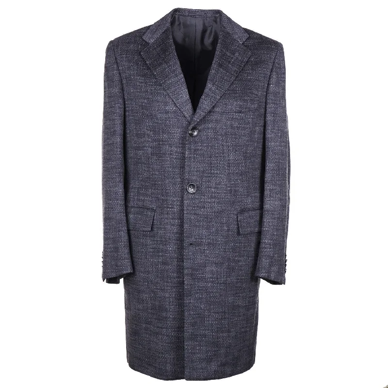 Kiton Slim-Fit Cashmere Overcoat Modern Men's Geometric