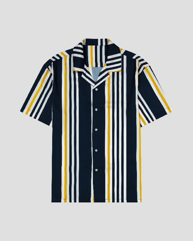 SG Camp Collar Shirt - Navy + Gold Stripe Bold Men's Animal