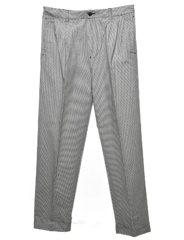 Nautica Dogtooth Checked Classic Trousers - W32 L32 Streetwear Style