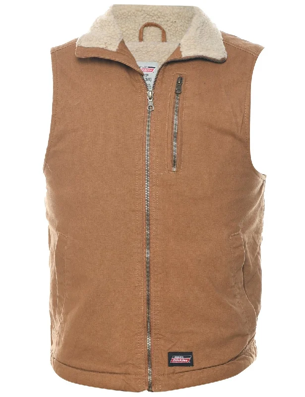 Dickies Brown Sleeveless Workwear Jacket - S Traditional Men's Country