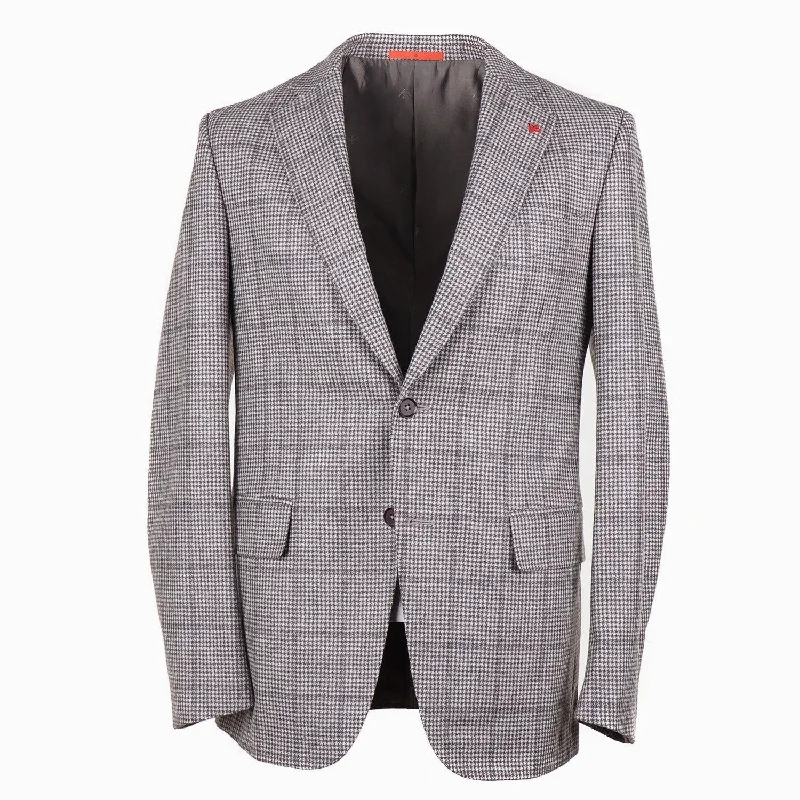 Isaia Soft-Woven Check Wool Suit Elegant Men's Cashmere