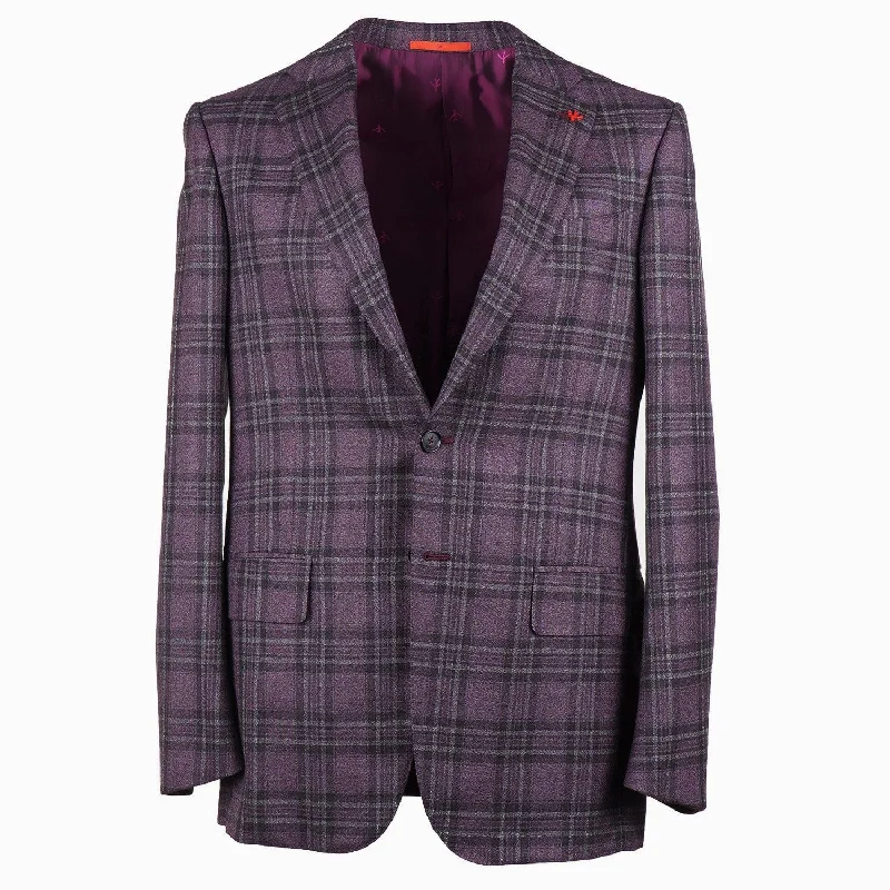 Isaia Layered Check Cashmere Sport Coat Preppy Men's College