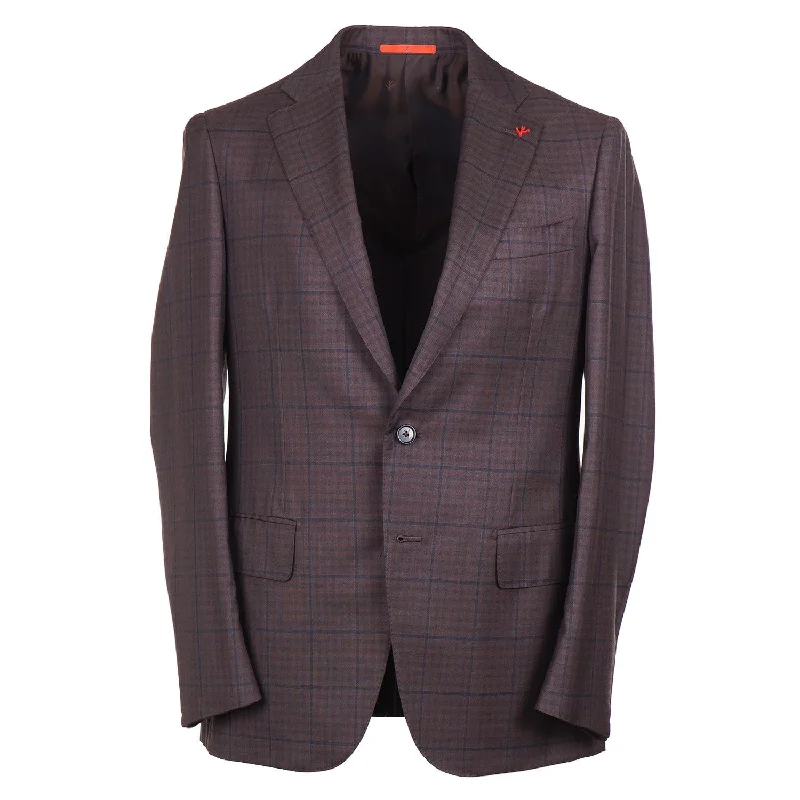 Isaia Layered Check 140s Wool Suit Sharp Men's Italian