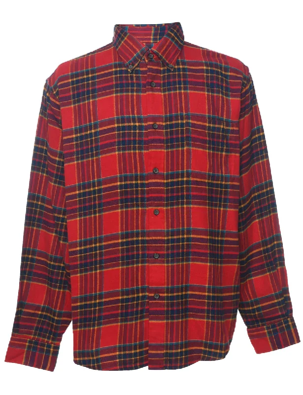 Land's End Checked Shirt - L Business