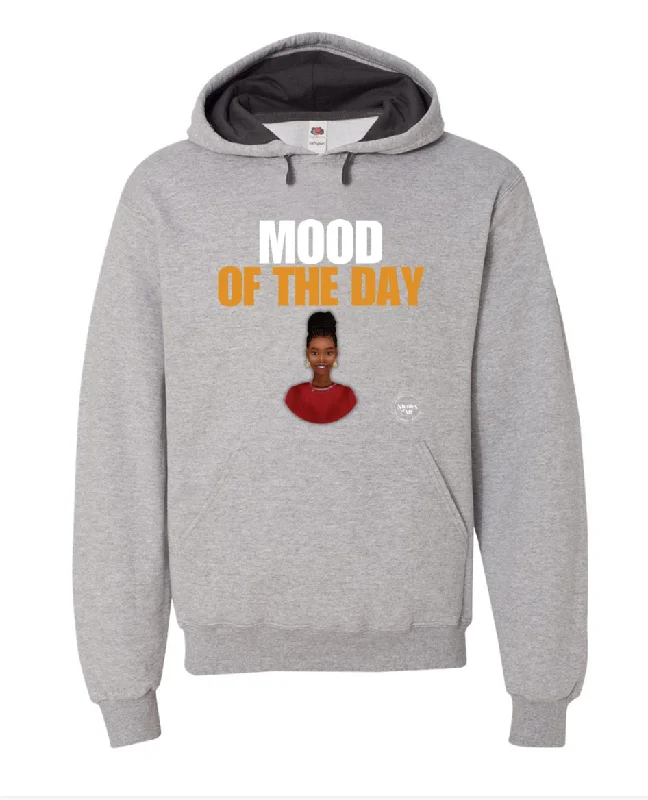 Toddler Mood of the Day Hoodie - Happy (Black Woman, red shirt) Edgy Men's Punk