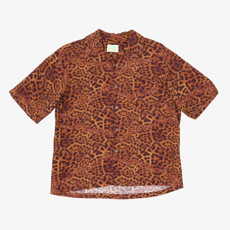 Leopard Chains Hawaiian Shirt Polished Men's Satin