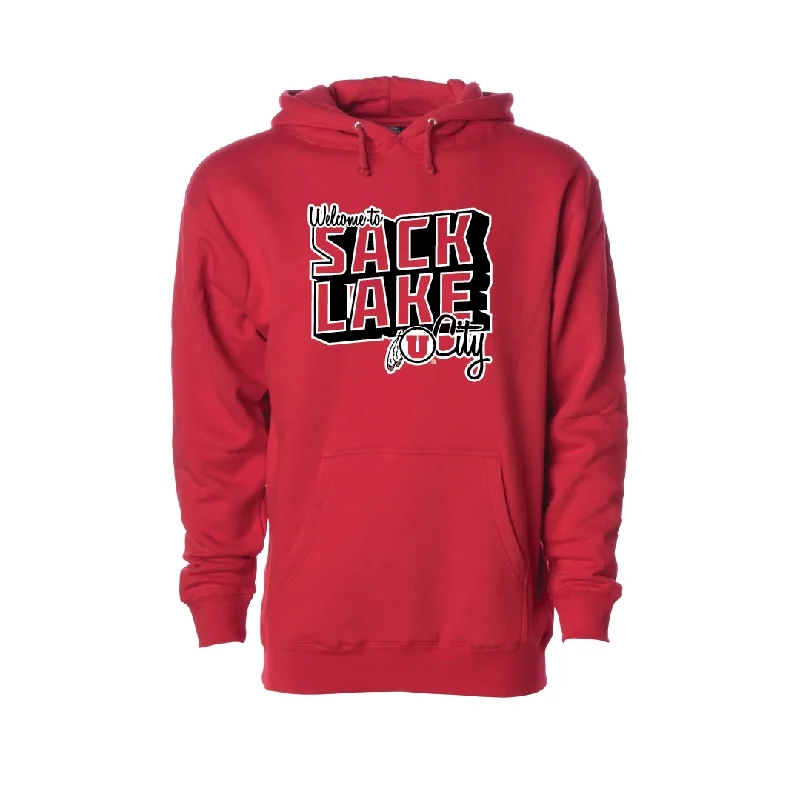 Sack Lake City  Embroidered Hoodie Masculine Men's Thick