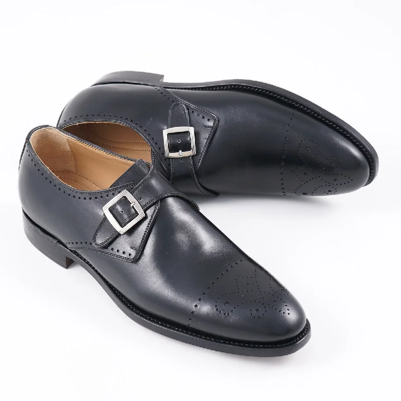 Kiton Black Calf Leather Monk Strap Trendy Men's Bucket