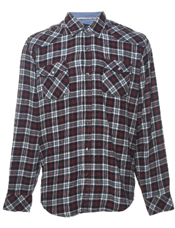 Long Sleeved Checked Shirt - L Cool Men's Skate