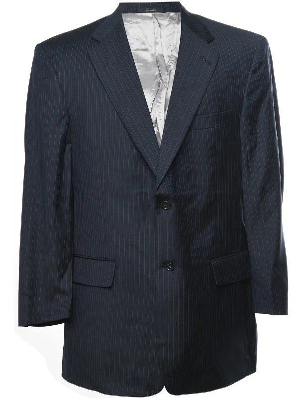 Striped Navy Classic Blazer - XL Edgy Men's Punk