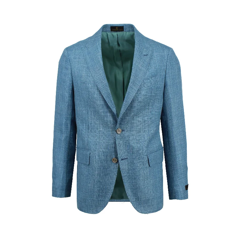 Teal Melange Basket Weave Sport Coat Dynamic Men's High