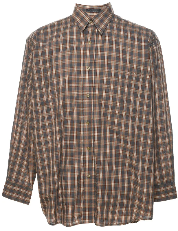 Van Heusen Checked Shirt - M Beach