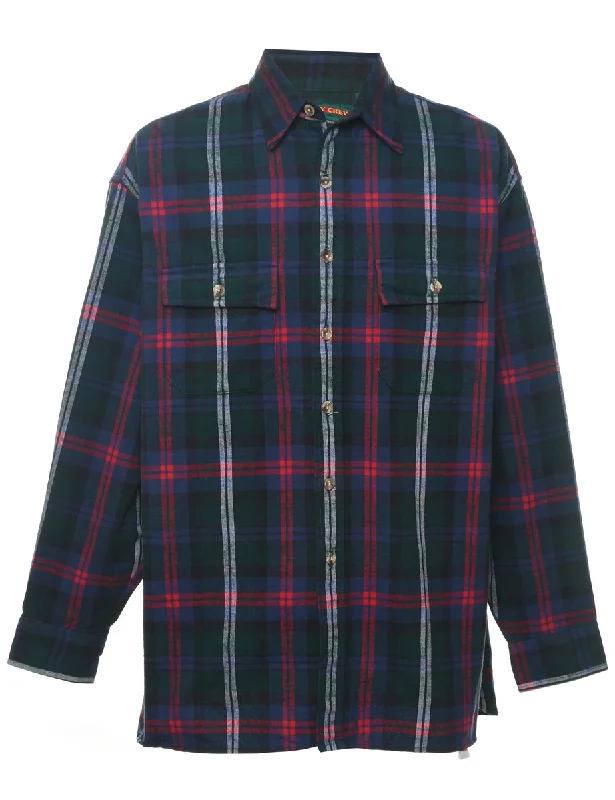 Long Sleeved Checked Shirt - L Refined Men's European