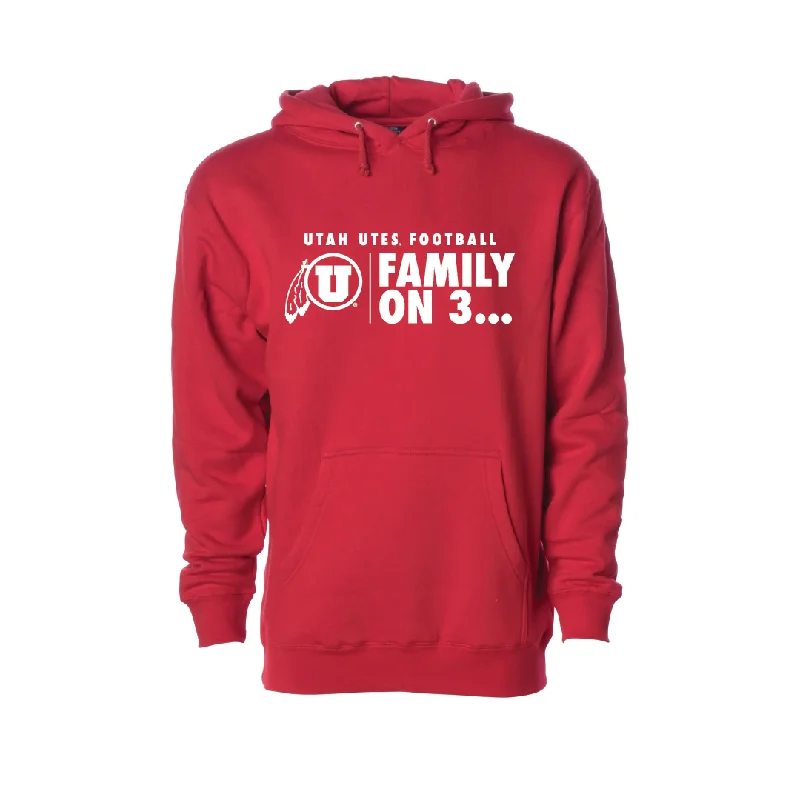 Family on 3 - Circle and Feather  Embroidered Hoodie Business