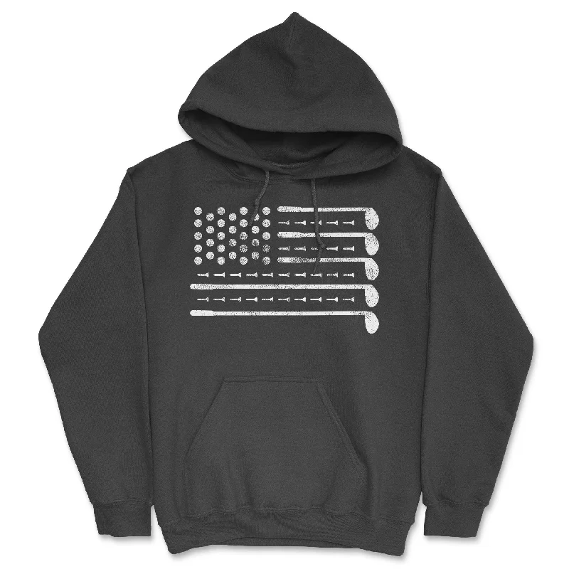 Golf American Flag Hoodie Relaxed Men's Beach