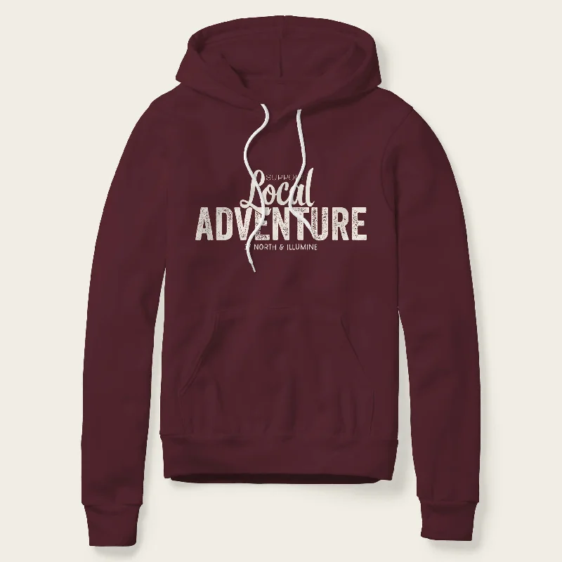 Support Local Adventure Hoodie - Maroon Dynamic Men's High