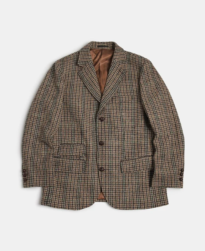 1950s Houndstooth Tweed Blazer Vintage Men's 1970S Disco