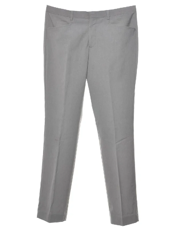 Grey Classic Trousers - W36 L35 British Gentleman Style