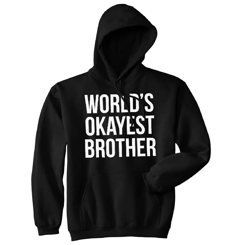 World's Okayest Brother Black Hoodie Casual Men's Short