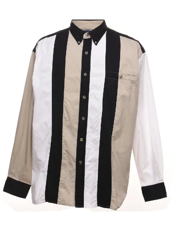 Wrangler Beige & Black Contrast Panel Shirt - L Organic